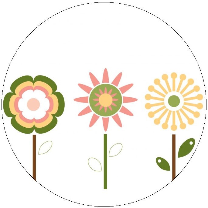 Flower Pinback Buttons and Stickers