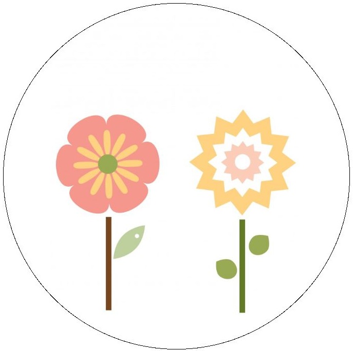 Flower Pinback Buttons and Stickers