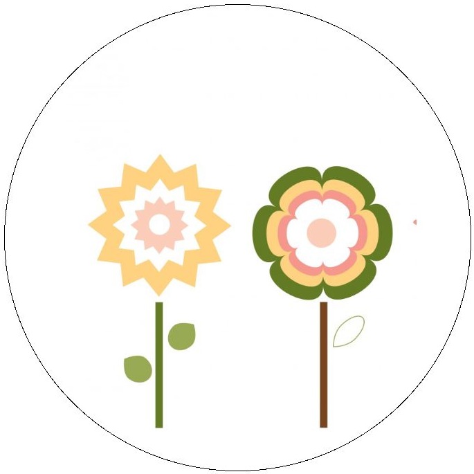 Flower Pinback Buttons and Stickers