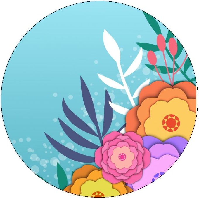 Flower Pinback Buttons and Stickers