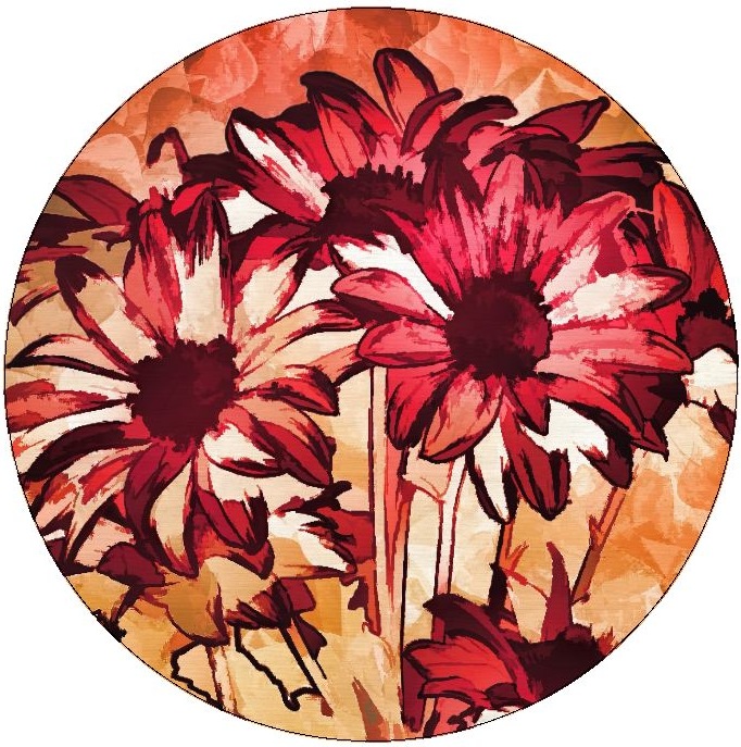 Flower Pinback Buttons and Stickers