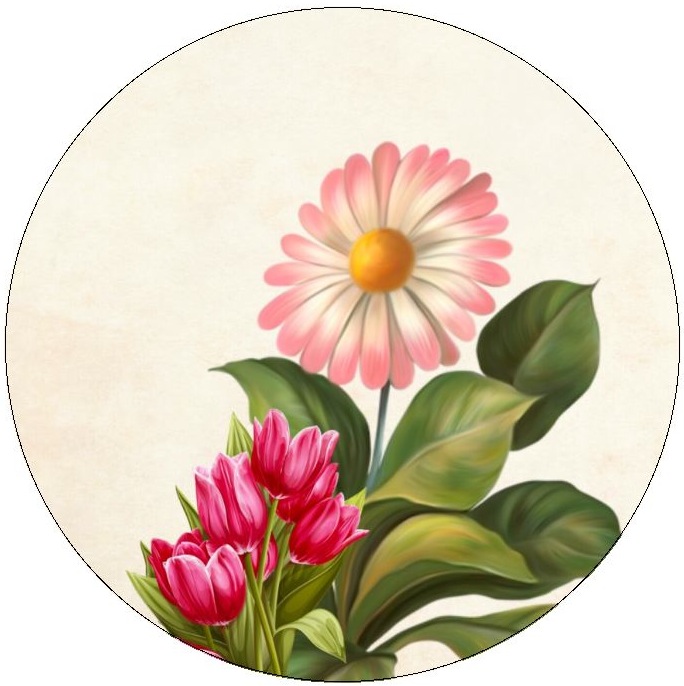 Flower Pinback Buttons and Stickers