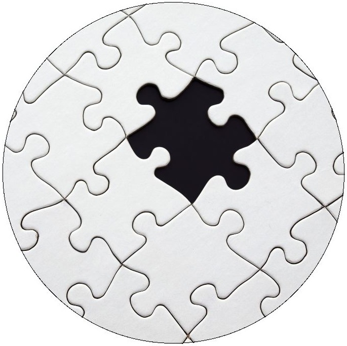 Jigsaw Puzzle Pinback Buttons and Stickers