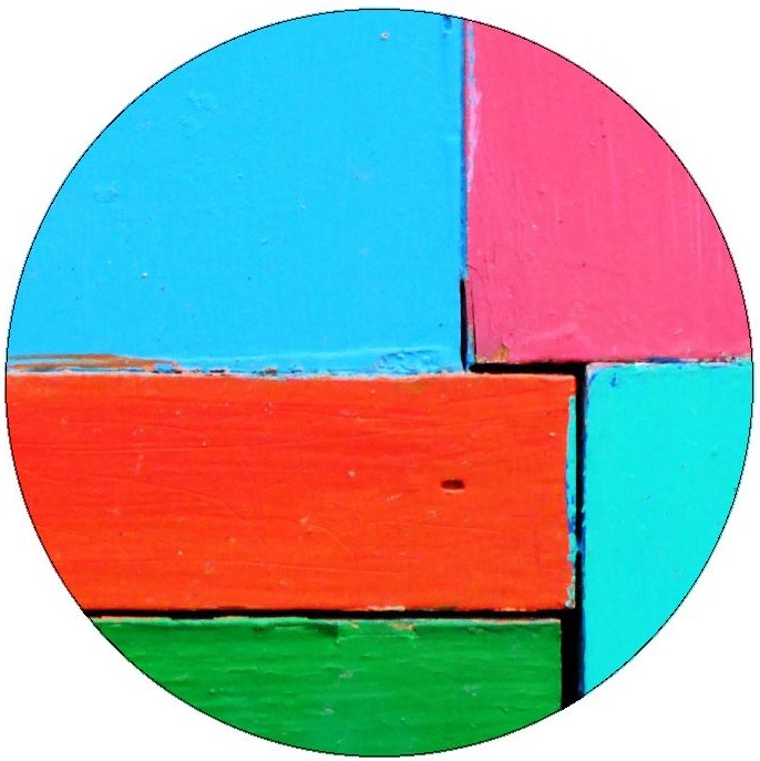 Painted Blocks Geometric Pinback Buttons and Stickers