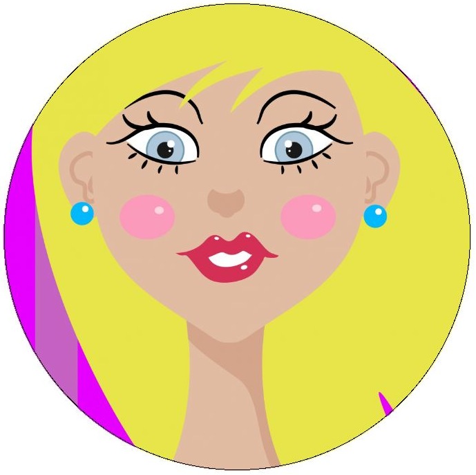 Beautiful Girl Pinback Buttons and Stickers