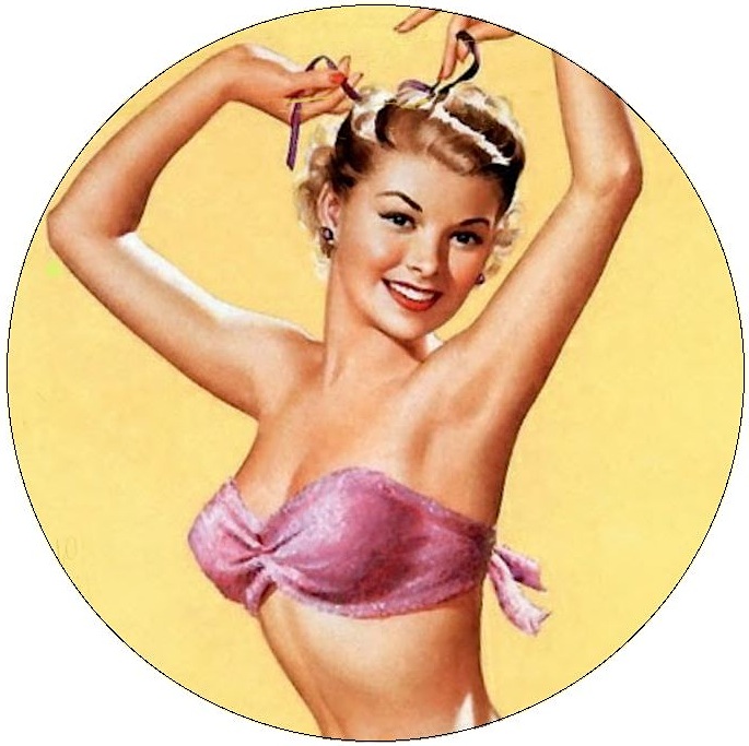 Pin-Up Girl Pinback Buttons and Stickers