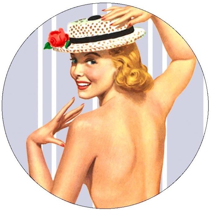 Beautiful Girl Pinback Buttons and Stickers