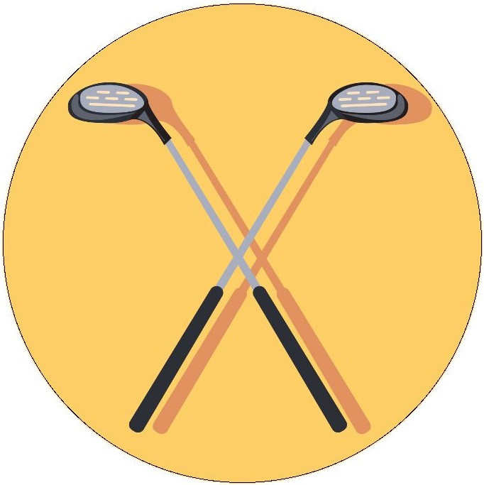 Golf Club Pinback Button and Stickers