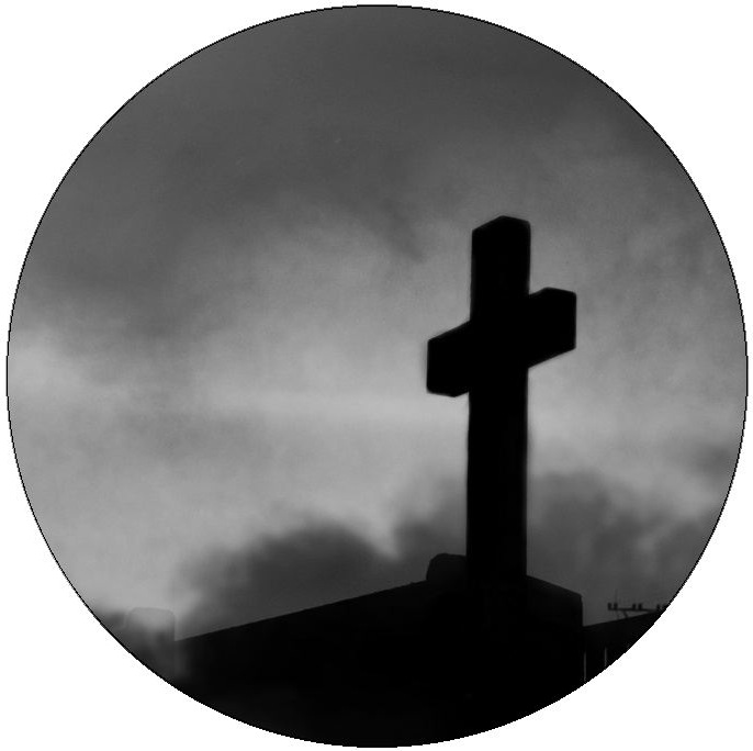 Halloween Cross Gravestone Buttons and Stickers