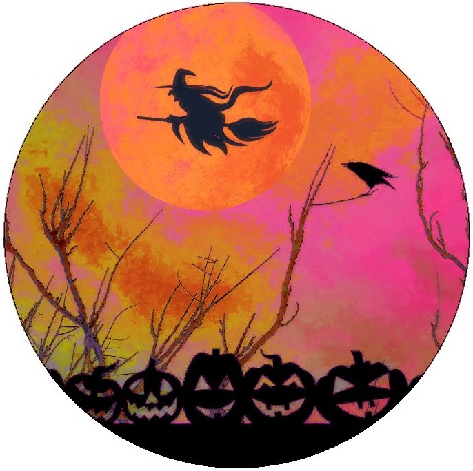 Halloween Witch Buttons and Stickers