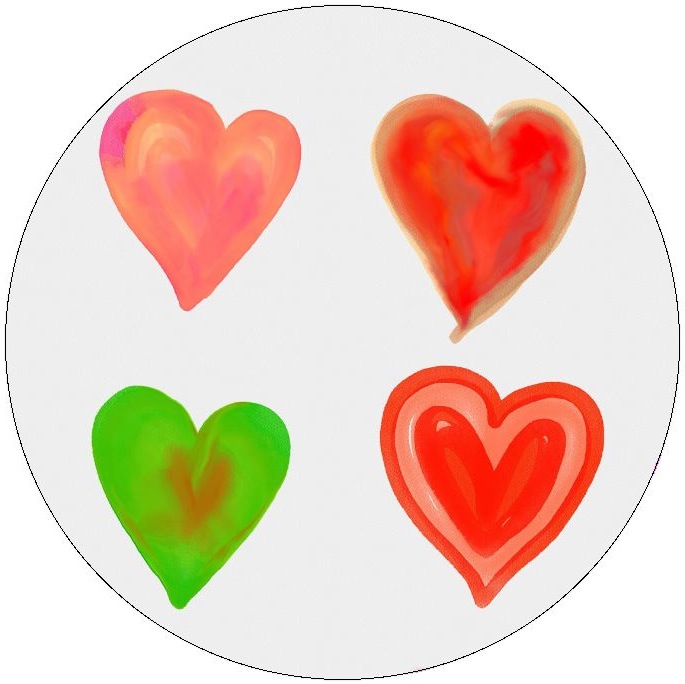 Heart Pinback Buttons and Stickers