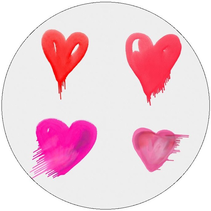 Heart Pinback Buttons and Stickers