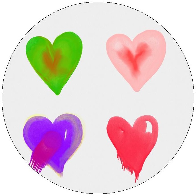 Heart Pinback Buttons and Stickers