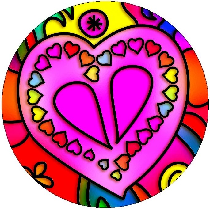 Heart Pinback Buttons and Stickers