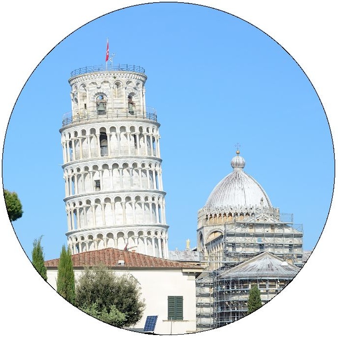 Leaning Tower of Pisa Pinback Buttons and Stickers