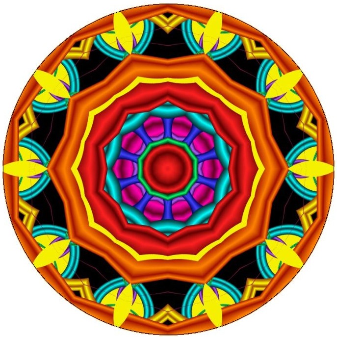 Kaleidoscope Pinback Buttons and Sticker