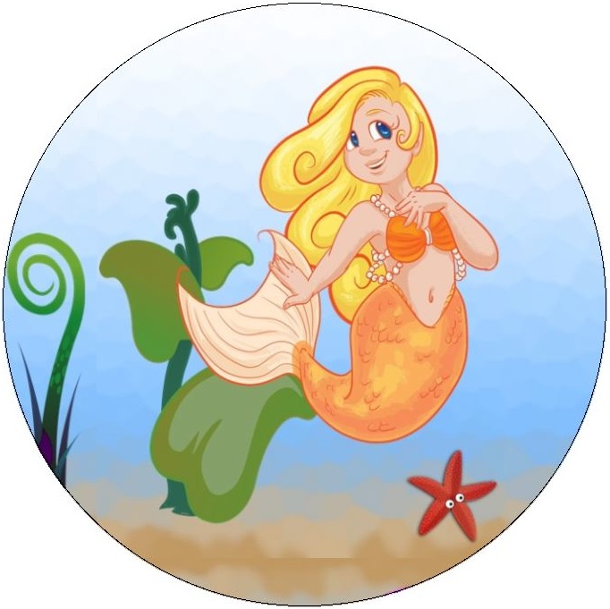 Mermaid Pinback Buttons and Stickers