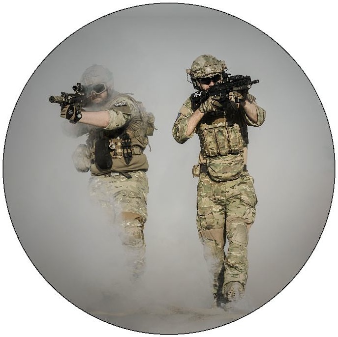 Military Pinback Buttons and Stickers