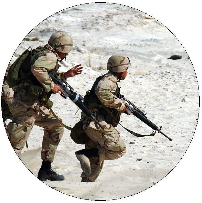 Military Pinback Buttons and Stickers