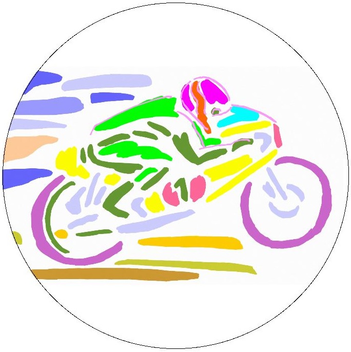 Motorcycle Art Pinback Buttons and Stickers