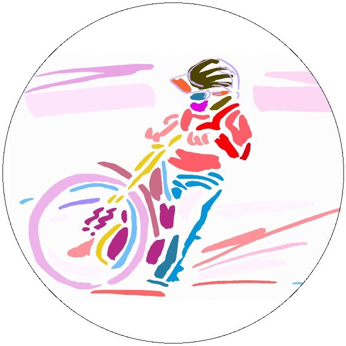 Motorcycle Art Pinback Buttons and Stickers