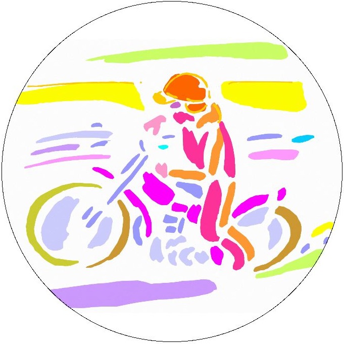 Motorcycle Art Pinback Buttons and Stickers