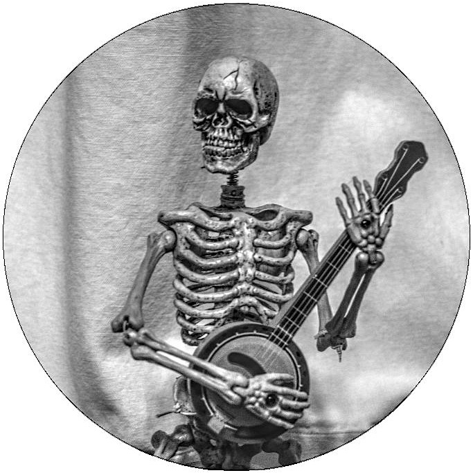 Skeleton and Banjo Pinback Buttons and Stickers