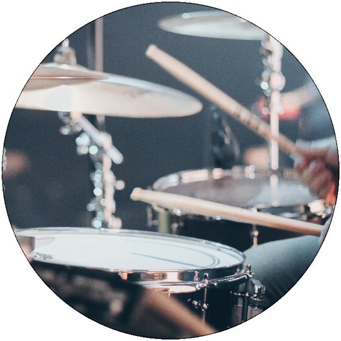 Drum Set Pinback Buttons and Stickers