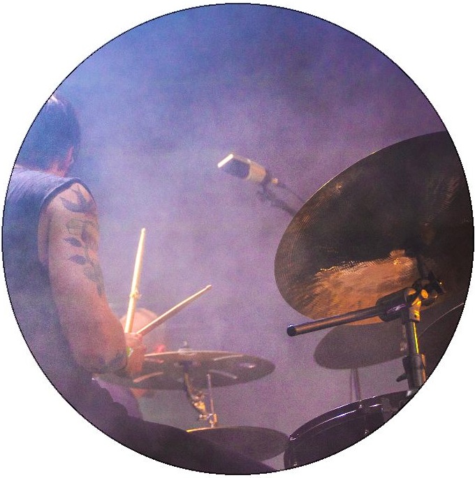 Drum Set Pinback Buttons and Stickers