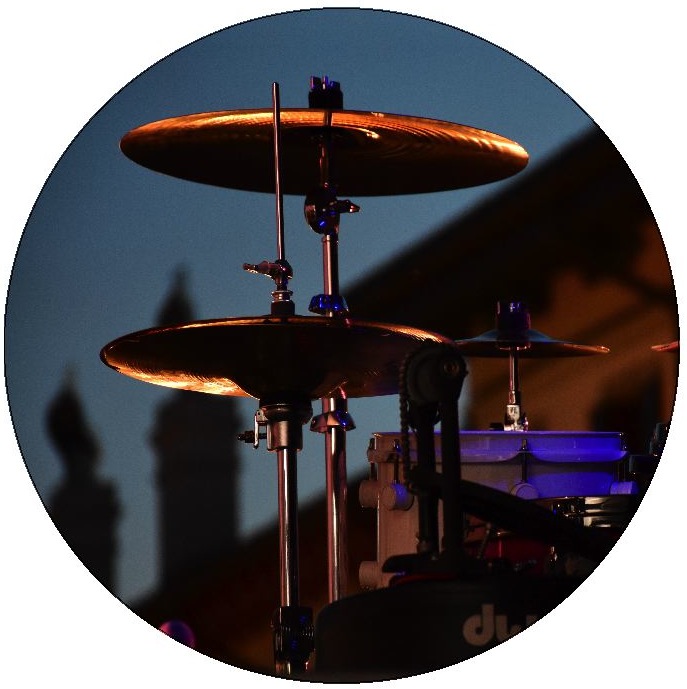 Drum Set Pinback Buttons and Stickers