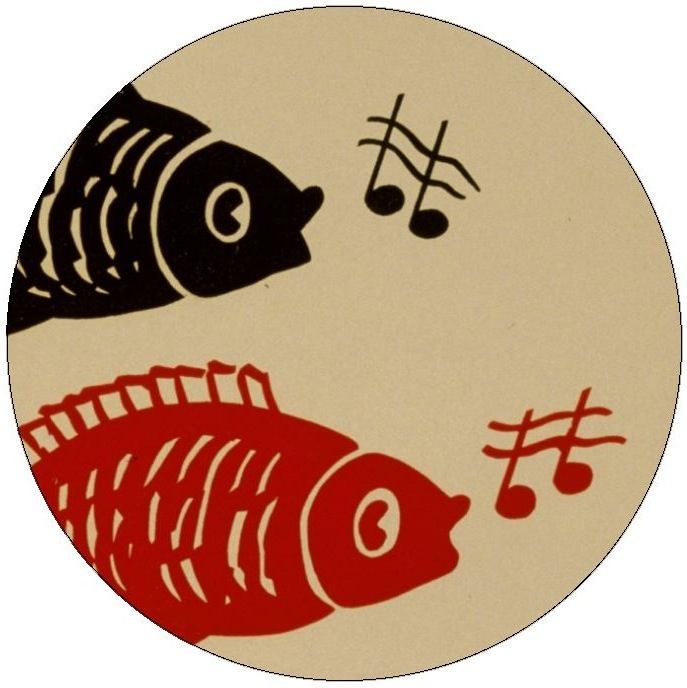 Singing Fish Pinback Buttons and Stickers