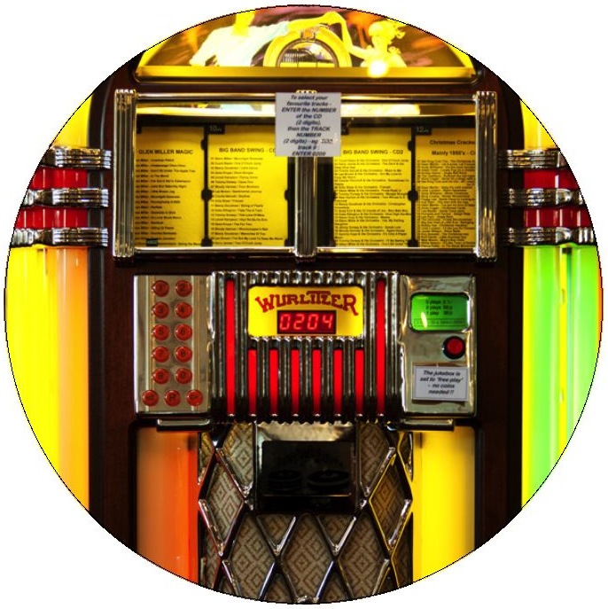 Jukebox Pinback Buttons and Stickers