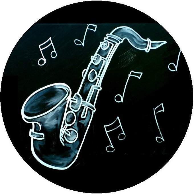 Saxophone Pinback Buttons and Stickers