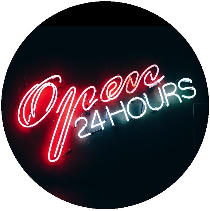 Open Neon Light Pinback Buttons