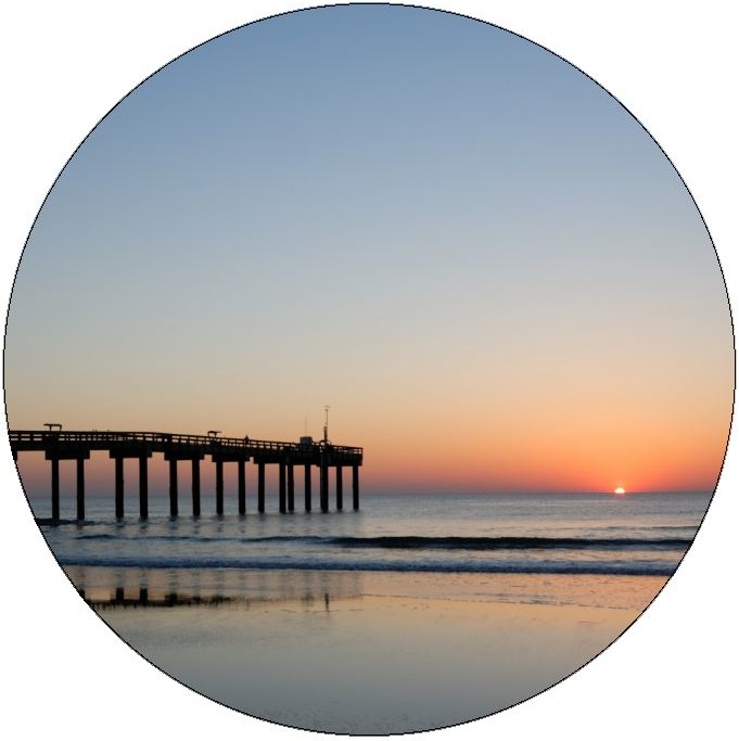 Ocean Pier Pinback Button and Stickers
