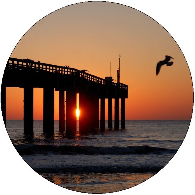 Ocean Pier Pinback Button and Stickers