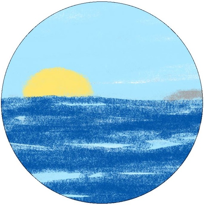 Ocean Sunrise Pinback Button and Stickers