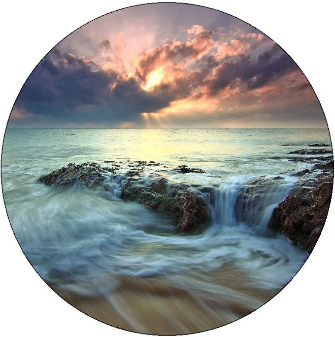 Ocean Wave Pinback Buttons and Stickers