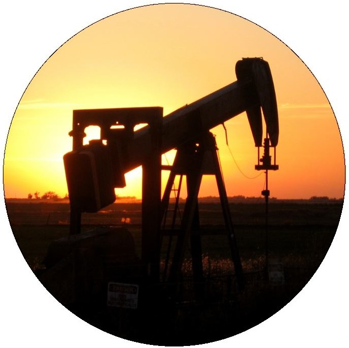 Oil Well Pinback Buttons and Stickers