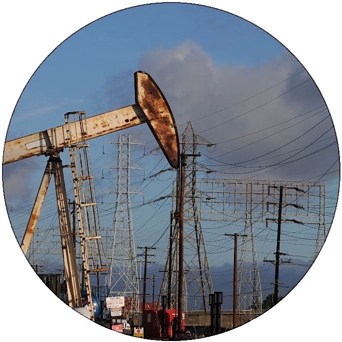 Oil Well Pinback Buttons and Stickers