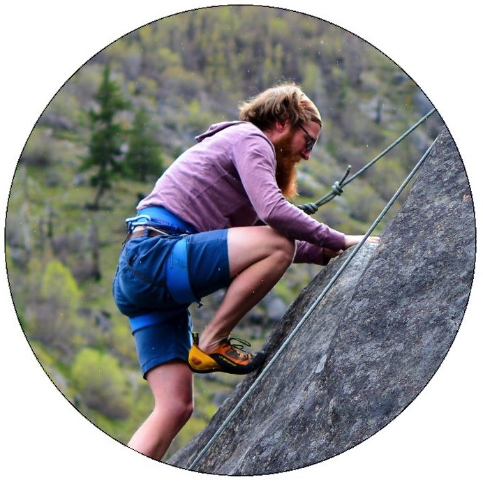 Rock Climbing Pinback Button and Stickers