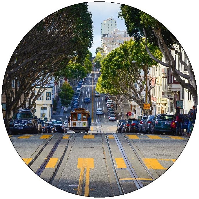 San Francisco Cable Car Pinback Button and Stickers