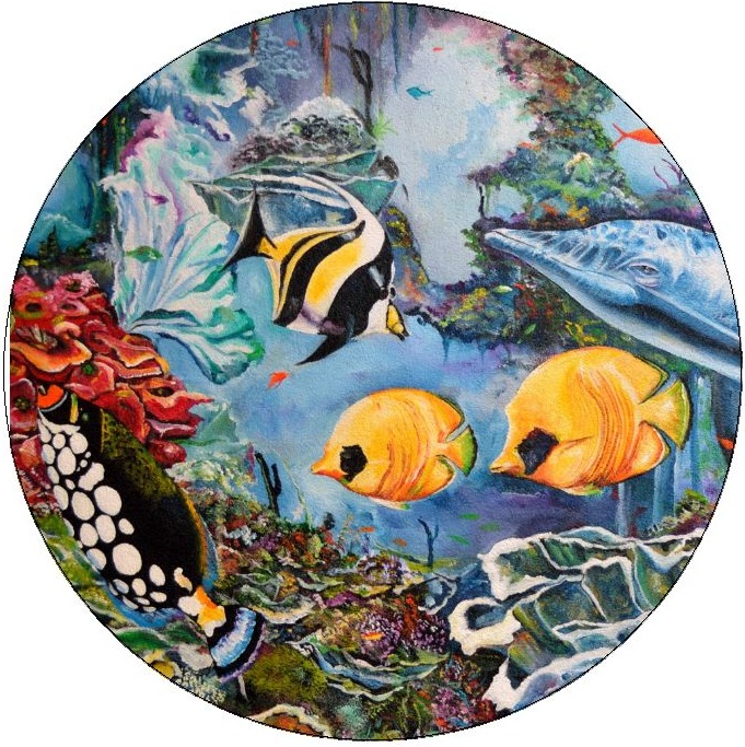 Sealife Mural Pinback Button and Stickers
