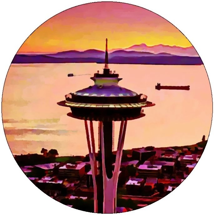Space Needle Pinback Button and Stickers