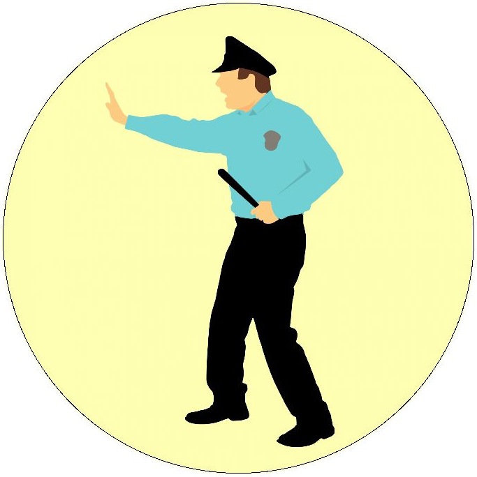 Policeman Pinback Button and Stickers