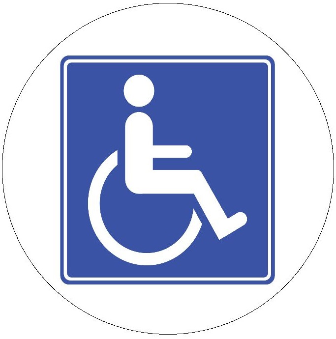 Handicap Sign Pinback Button and Stickers