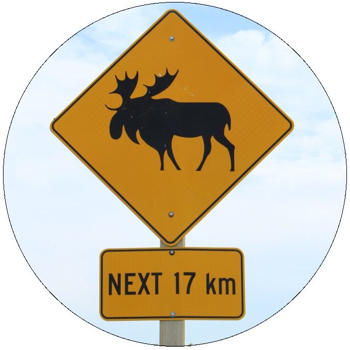 Moose Sign Pinback Button and Stickers