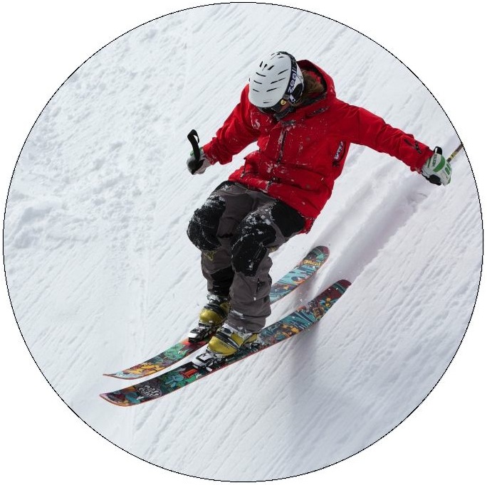 Ski and Snowboard Pinback Button and Stickers