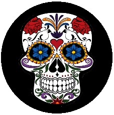 Flower Skull Pinback Button and Stickers