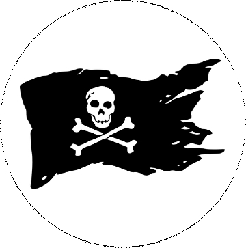 Pirate Flag Pinback Button and Stickers